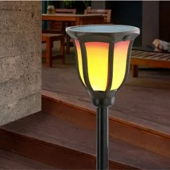 Solar Fackel 2er-Set Flammeneffekt Gartenfackel Solarlampe Garten Esotec 102495 -ESOTEC Geschäft 11608675 3
