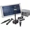Solar Teichpumpe 15W 500l/h Akku + LED Teich Solarpumpe Garten Esotec 101924