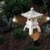 Solar Pagode Mit LED Strahler 3500K Garten Beleuchtung Deko Asien Esotec 102550