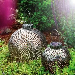 ESOTEC Metall Solarkugel 2er-Set Antik 20 Und 30cm Ornament Garten Deko Solarleuchte -ESOTEC Geschäft 20155029 3