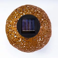 ESOTEC Metall Solarkugel 2er-Set Samira 20 Und 30cm Rost Garten Deko LED Solarleuchte -ESOTEC Geschäft 20155049 3