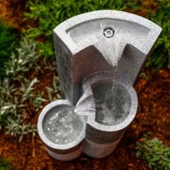 ESOTEC Solar Gartenbrunnen Akku Springbrunnen Wasserspiel Kaskaden Solarbrunnen 101315 -ESOTEC Geschäft 20415549 5