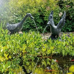 ESOTEC Geschäft 16 ESOTEC Wasserspeier 2er Set Gans + Solar Teichpumpe 8 Watt Wasserspiel Teich 101653