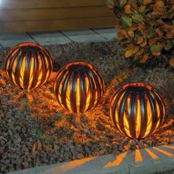 ESOTEC Metall Solarkugel Elani 3er-Set 18 Cm Garten Deko LED Solarleuchte