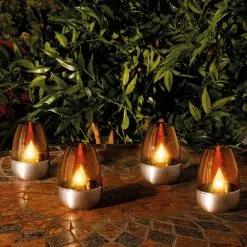 Solar Kerzen 4er Set LED Solarleuchte Garten Deko Kerzenleuchte Esotec 102863