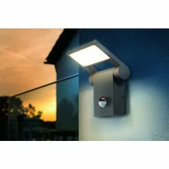 ESOTEC Moderne LED Sensor Außenwandleuchte Lichtfarbe Warmweiß 3000K, Leistung 10 Watt 600 Lm, Einstellbarer Bewegungsmelder Max. 10m Reichweite, (B X H X T): 12 X 20 X 13 Cm, Außen Wandlampe IP54 201160 -ESOTEC Geschäft 48733686 4