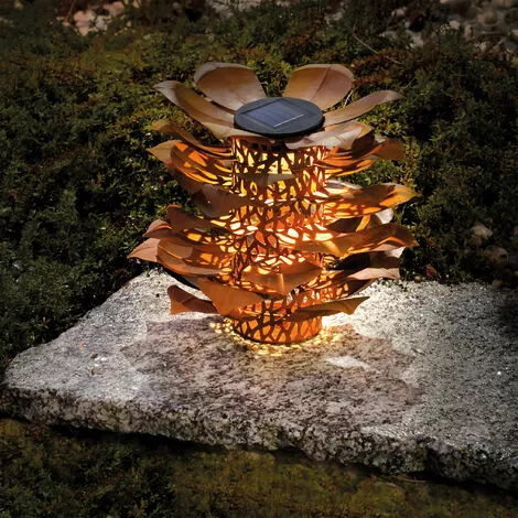 Rostfarbene Solar Dekoleuchte Außen Kokuna Esotec 102386 1 Rostfarbene Solar Dekoleuchte Außen Kokuna Esotec 102386