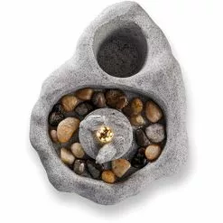 230 V Garten Dekobrunnen Mit Warmweißen LED Licht Zierbrunnen Vogeltränke Polyresin Hellgrau - 42 X 32 X 17 Cm - Esotec 101457 -ESOTEC Geschäft 49255784 4