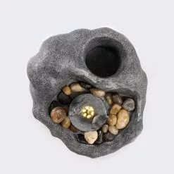 230 V Garten Dekobrunnen Mit Warmweißen LED Licht Zierbrunnen Vogeltränke Polyresin Grau - 42 X 32 X 17 Cm - Esotec 101456 -ESOTEC Geschäft 49255801 4