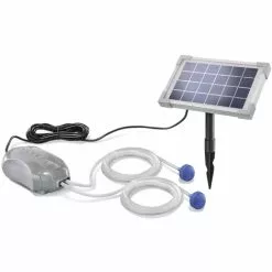 Solar Teichbelüfter DUO 2,5W 2 X 90l/h Gartenteich Pumpe Belüftung Esotec 101880