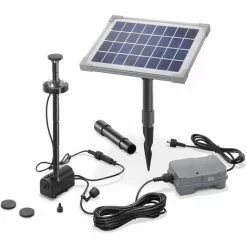 Solar Teichpumpe 5W Mit Akku Und LED Gartenteich Wasserspiel Teich Esotec 101920