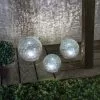 Solar Glaskugel 3er Set Gartenleuchten LED Solarlampe Glasleuchte, Esotec 102082