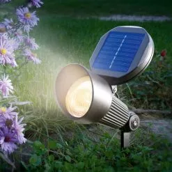 ESOTEC Geschäft 23 Solar LED Strahler Kaltweiß Solarleuchte Wandlampe Solarlampe, Esotec 102138