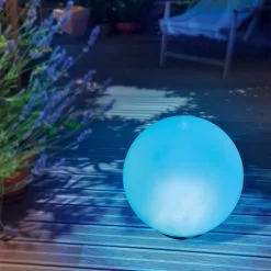 Solar Multicolor Leuchtkugel 30 Cm - 7 Lichtfarben Dauerlicht Oder Wechsellicht - 8 Std. - Solarmodul 0,5 Wp - Solarleuchte Esotec 102610 -ESOTEC Geschäft 6267670 3