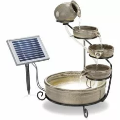 Solar Kaskadenbrunnen Mit Akku + LED Springbrunnen Gartenbrunnen Esotec 101300 -ESOTEC Geschäft 7942400 4