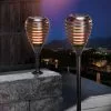 Solar Fackel 2er-Set Flammeneffekt Gartenfackel Solarlampe Garten Esotec 102483